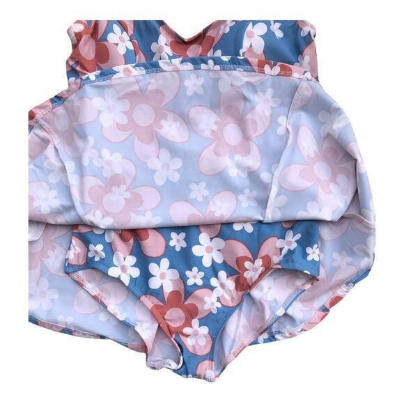 Esther Williams NWT Retro Chic Let Fun Bloom One Piece Swim Dress Shorts Size 10 - Picture 5 of 14